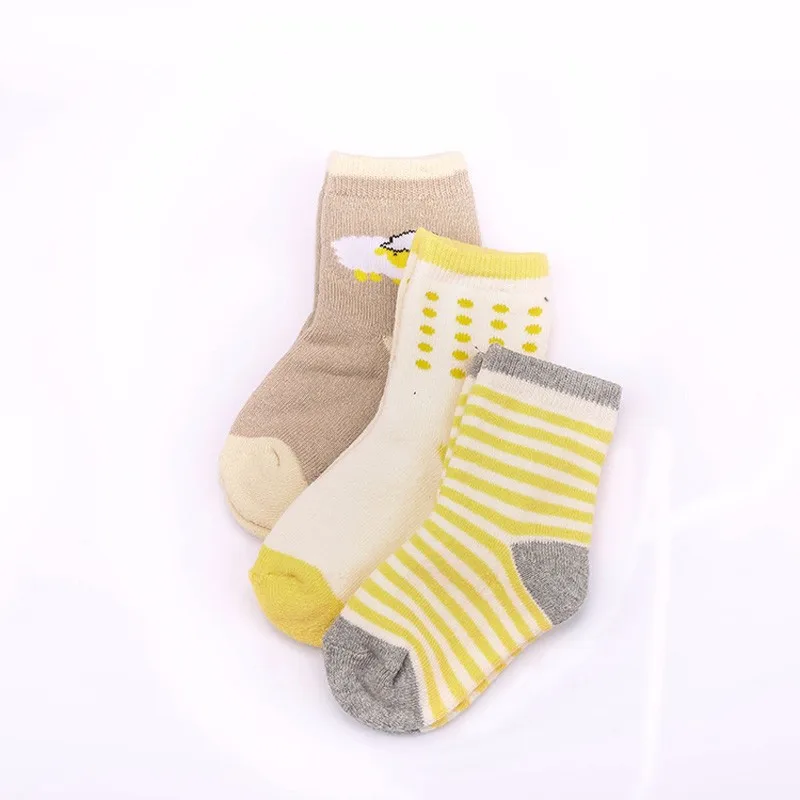 3 пары/партия, Детские хлопковые носки детские носки в полоску с рисунком милые весенне-осенние носки для девочек и мальчиков, От 1 до 7 лет одежда для детей