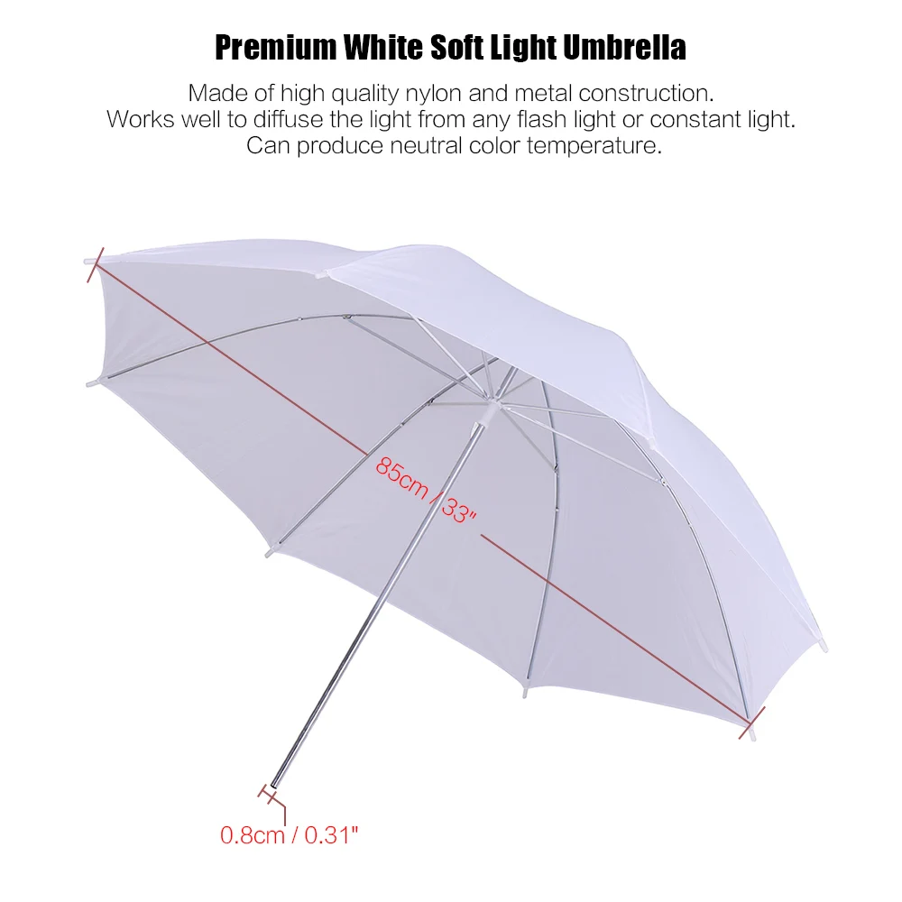 Viltrox 83 см 3" прозрачный белый/серебристый мягкий Зонт софтбокс Speedlite отражатель для вспышки света Стенд кронштейн