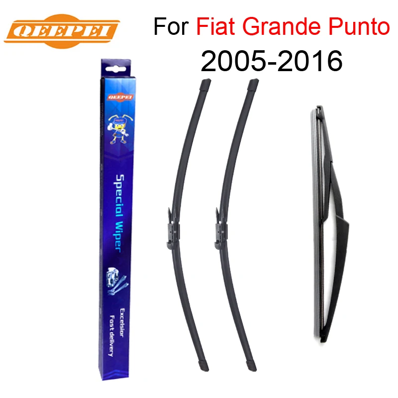 QEEPEI Front and Rear Wiper Blade no Arm For Fiat Grande Punto 2005