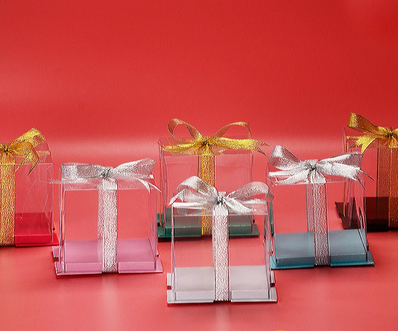 10pcs 36*36*18cm pvc cake box 12inch transparent cake box DIY plastic