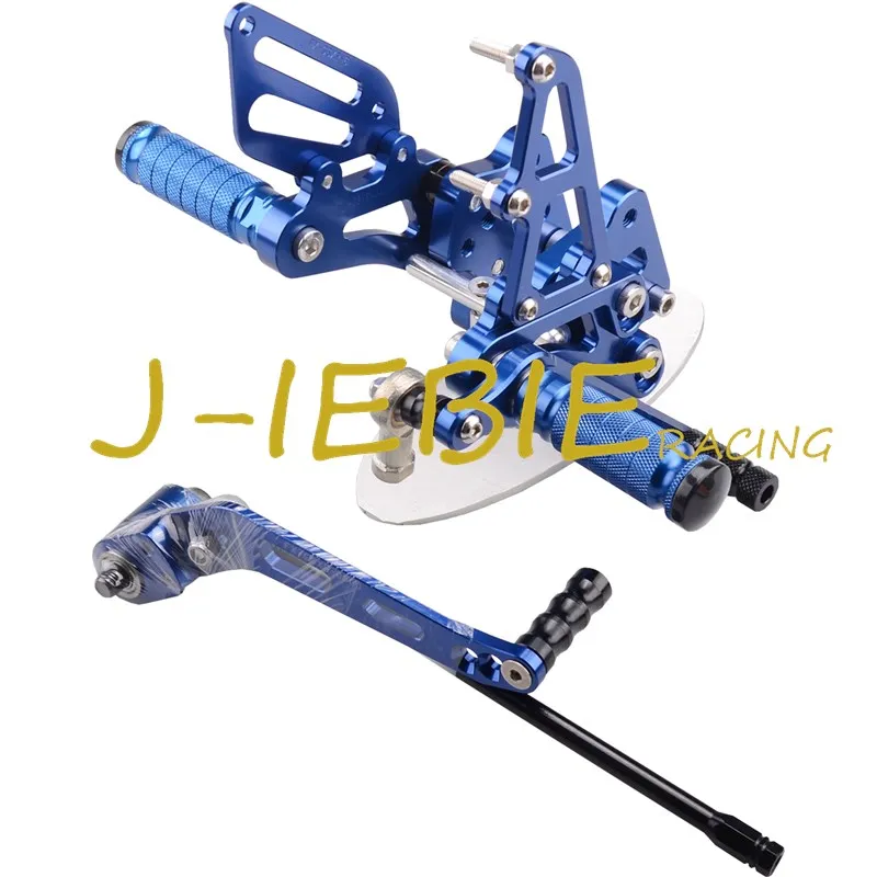 ЧПУ гонки Rearset Регулируемая Сзади наборы для ухода за кожей ног колышки для Suzuki GSXR 600 750 GSXR600 GSXR750 2006 2007 2008 2009 2010 K6 синий