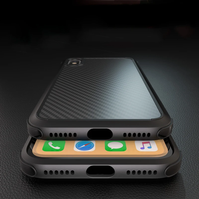 Ударопрочный чехол из углеродного волокна для iPhone 11 Pro X XS MAX XR 7 8 6 6S Plus, мягкий силиконовый резиновый матовый тонкий защитный чехол