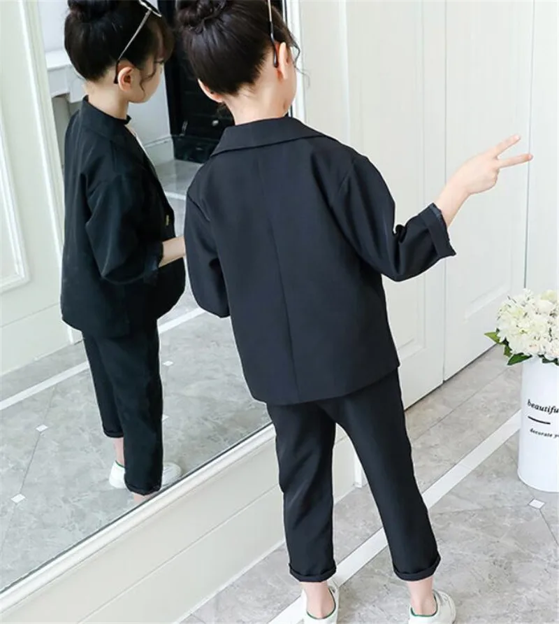 Hot girls clothes sets 4-13 years old children's clothing Cotton Double-breasted suit 2-piece suit spring and autumn AA3818