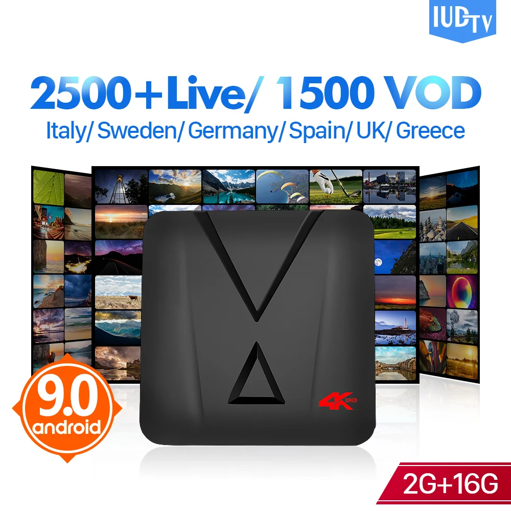 

IPTV Sweden Spain 1 Year IUDTV Android 9.0 Smart Tv Box MX10 Mini RK3328 2GB+16GB 4K Full HD Germany UK Italy Greece IPTV BOX