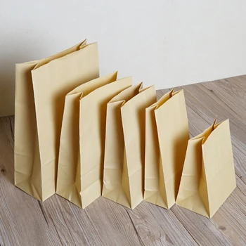 

50Pcs/Lot 12*7*22cm Vintage Kraft Paper Food Party Bag Bread Hamburger Sandwich Snack Nut Candy Package Gift Bag Kraft Bag Brown