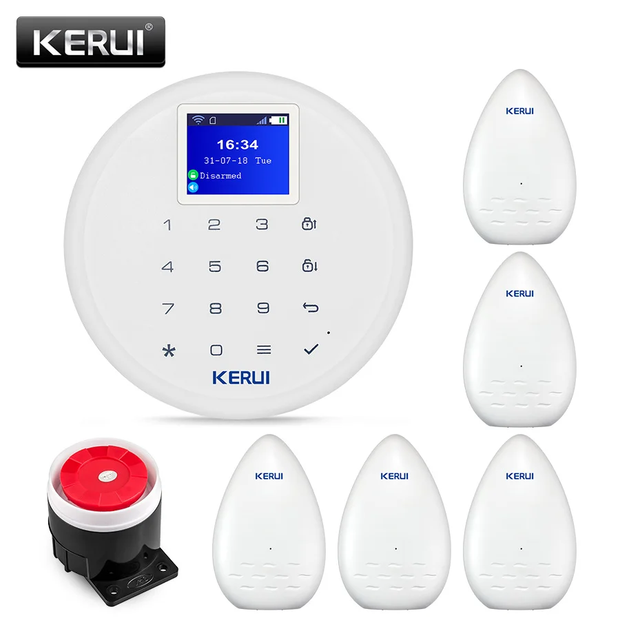 Kit4 Water leakage KERUI W17 беспроводная WiFi GSM сигнализация защита от утечки воды защита IOS Android приложение управление для кухни Ванная комната Туалет - Цвет: Kit4 Water leakage