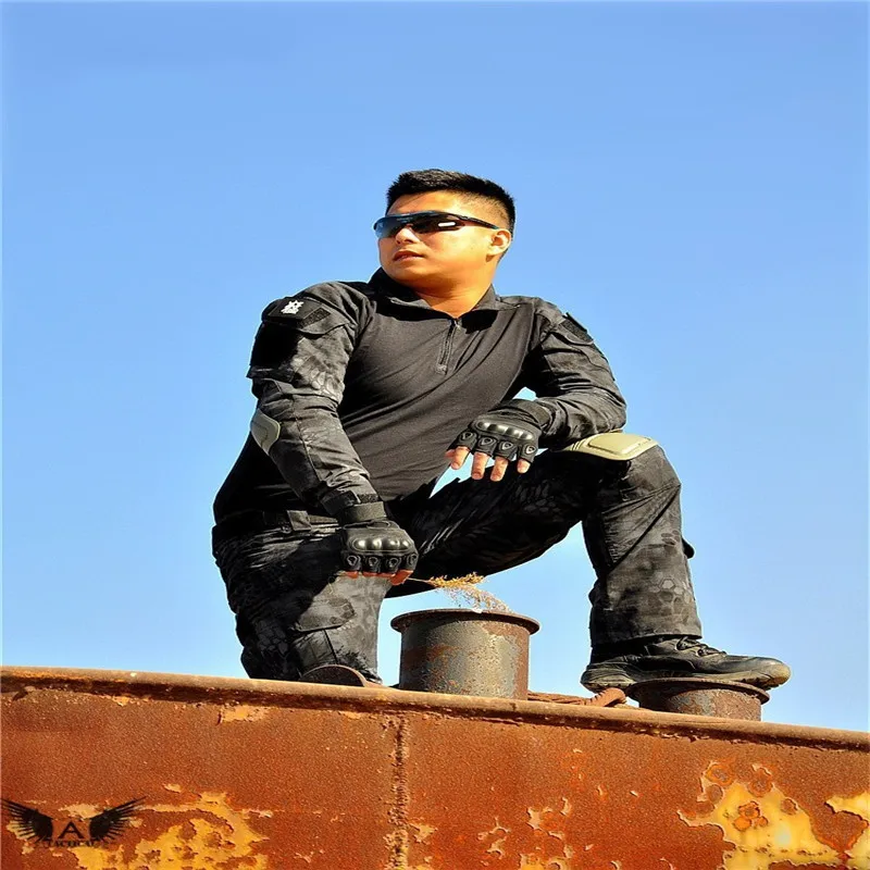  Tactical military uniform jacket army of the military combat uniform tactical pants with knee pads 