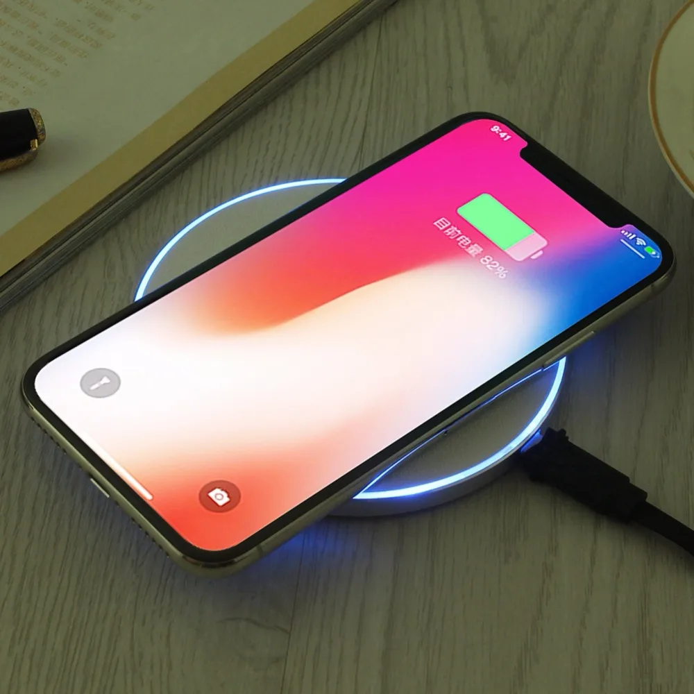 Qi стандартное беспроводное зарядное устройство для iPhone X XS XR Qi Быстрая зарядка док-станция для samsung S9 S8 Note 8 9 S7 для Xiaomi для huawei