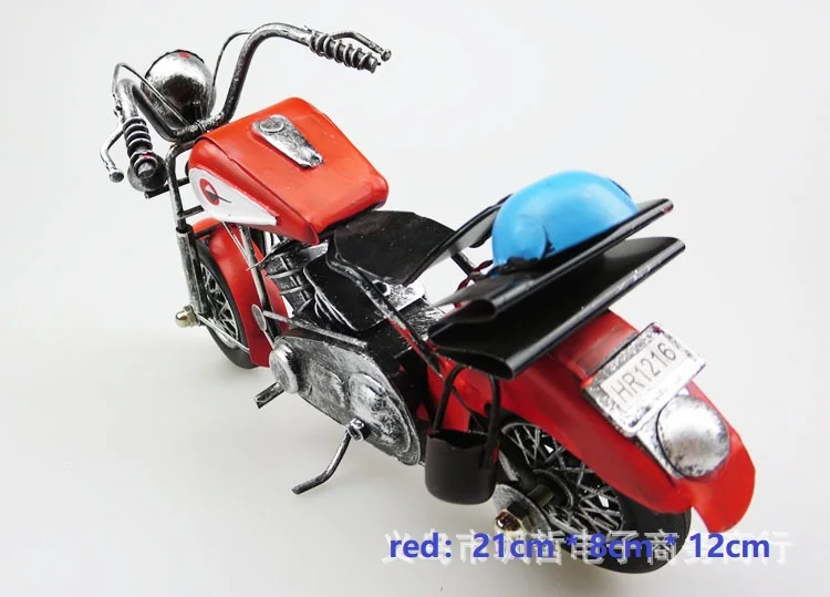 Из кованого железа, окрашены модель мотоцикла Harley craft Office для дома Креативные украшения орнамент Миниатюрный рабочего художественные