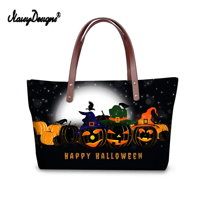 LMF0505AL Роскошные Для женщин сумки Happy Halloween вечерние призрак напечатаны Сумки путешествия покупок для девочек мешок Bolso Mujer Топ-ручка сумка - Цвет: LMF0505AL