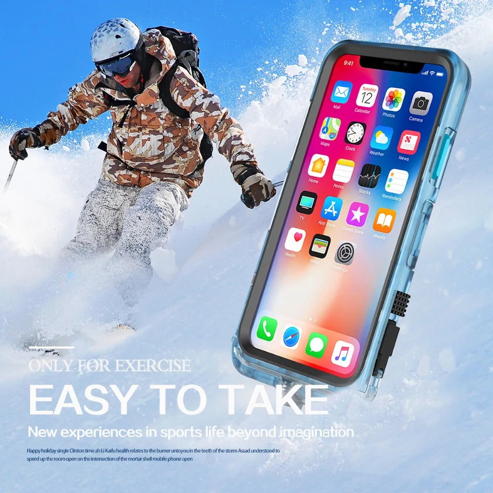 CORNMI водонепроницаемый чехол для iPhone XS, защитный чехол для телефона для плавания, скалолазания, дайвинга, дождя, TPE+ PC чехол с держателем для нарукавников