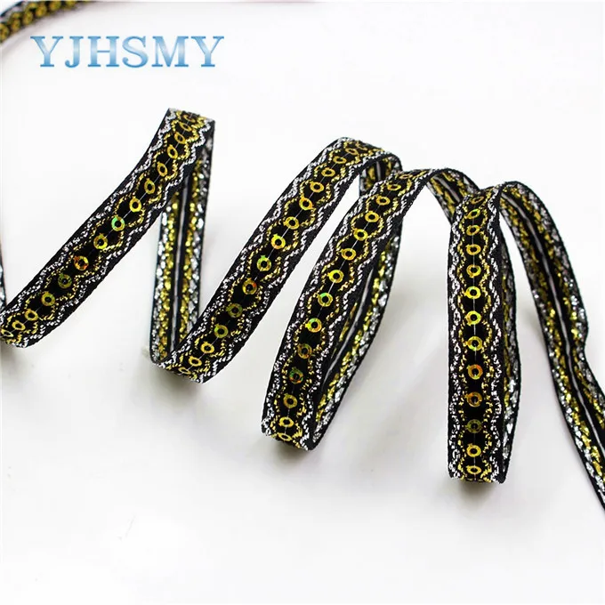 D-18105-53 YJHSMY D-18105-49, 10 мм 10 ярдов блестки ленты термотрансферные печатные grosgrain Свадебные аксессуары материал "сделай сам" - Цвет: D-18105-53