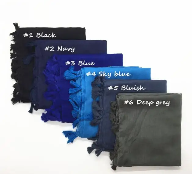 M1 10pcs High quality plain tassel cotton viscose scarf shawl hijab lady scarf/scarf wrap maxi headband 180*90cm