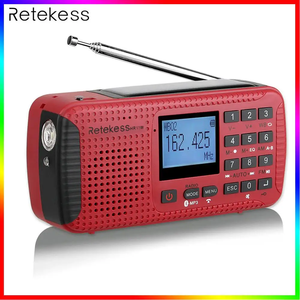 

Portable Radio Emergency Crank Solar Receiver FM Radio MW SW with TF Bluetooth MP3 Player Digital Recorder