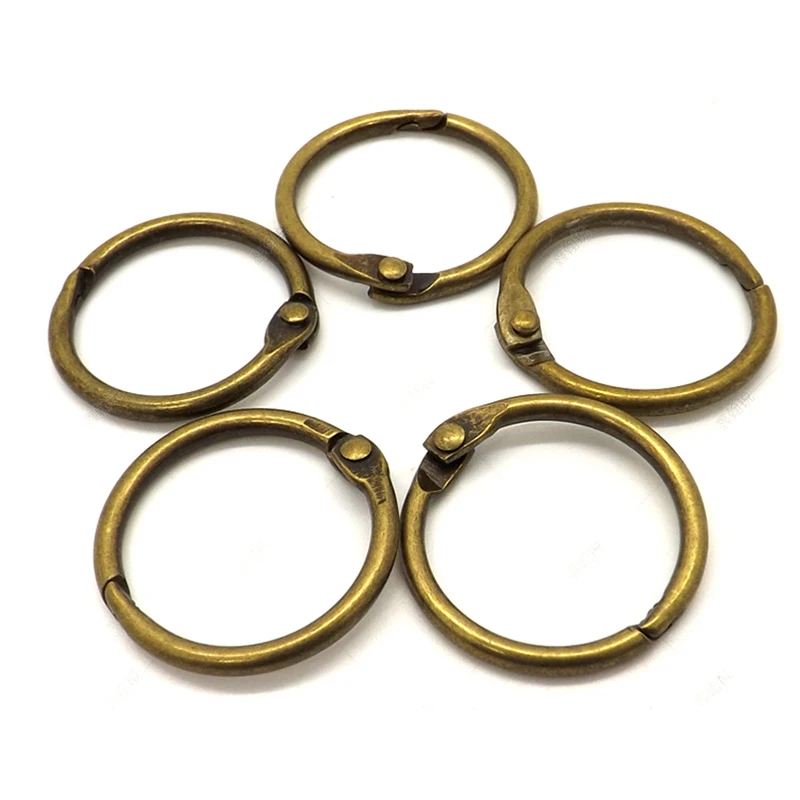 Metal binder ring 10Pcs/Lot Open Binding Ring Knock Bronze Vintage Book Ring Open Circle Iron Buckle DIY Album Loose Leaf Book