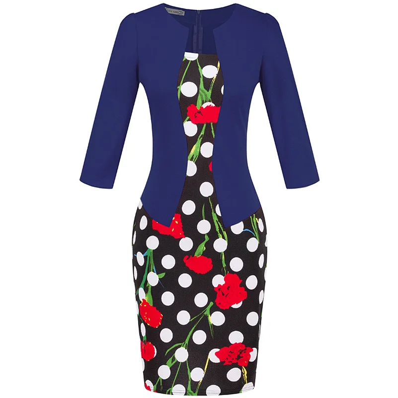 Летнее платье, стильное платье, облегающее женское модное платье-футляр, сексуальное офисное платье с цветочным узором, лоскутное одеяло, туника