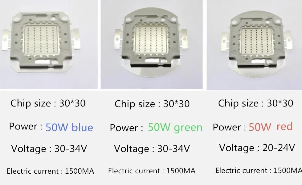Высокомощный Встроенный светодиодный чип источник света 10 Вт 20 Вт 30 Вт 50 Вт 100 Вт красный зеленый синяя лампочка прожекторный светильник светодиодный свет бусины