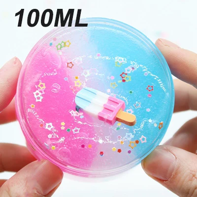 100ML Blue Pink Цвет Мороженое пушистый слизи облако звезда слизи моделирование глина Радуга слизи игрушка для детей антистресс Reliever Lizun Floame - Цвет: 100ML Blue Pink