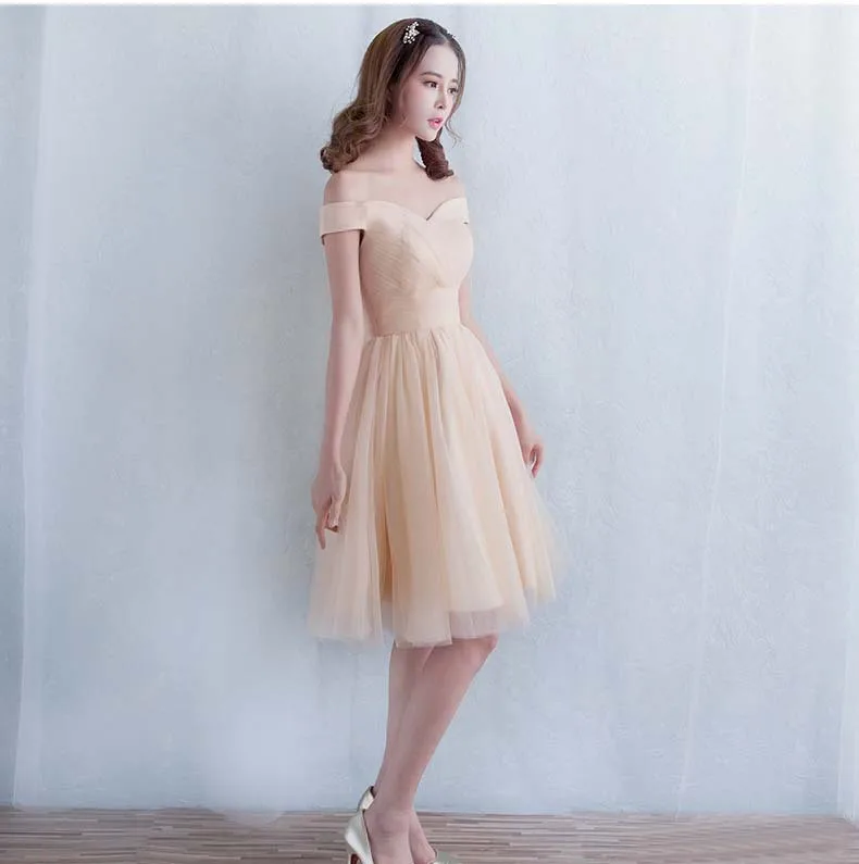 Beauty-Emily Robe De Soiree милое короткое платье подружки невесты с открытыми плечами г. Винно-красные пикантные Вечерние платья на заказ