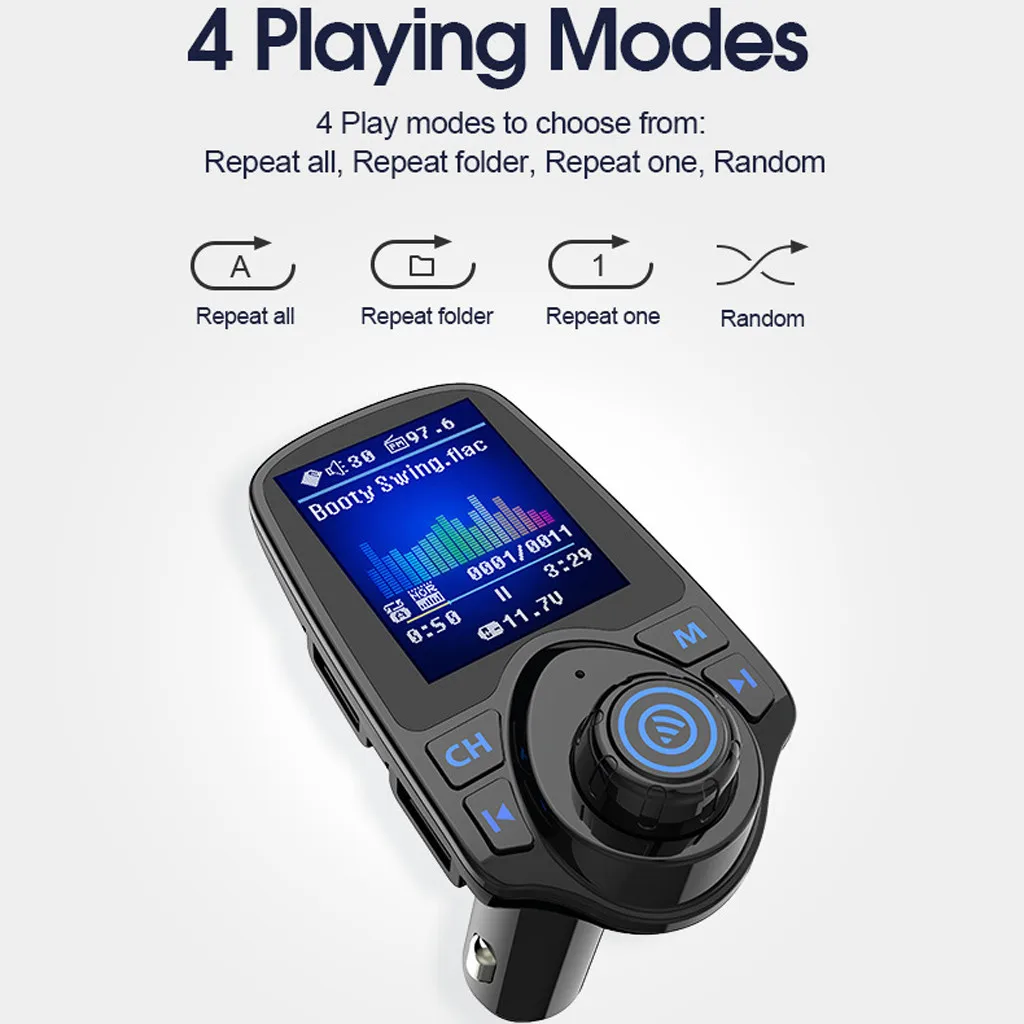 Bluetooth стерео автомобильный комплект MP3-плеер fm-передатчик Hands free USB зарядное устройство поддерживает воспроизведение музыки с USB флеш-накопителя Dual USB