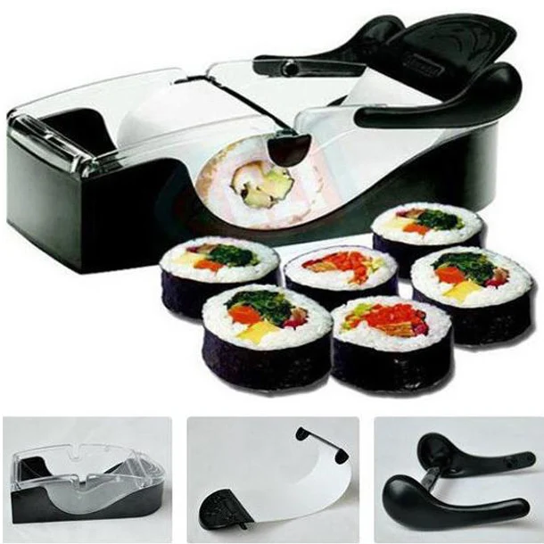

1Set Magic Sushi Roll Maker DIY Rice Roller Mold Perfect Cutter Easy Sushi Making Machine Kitchen Gadget D4