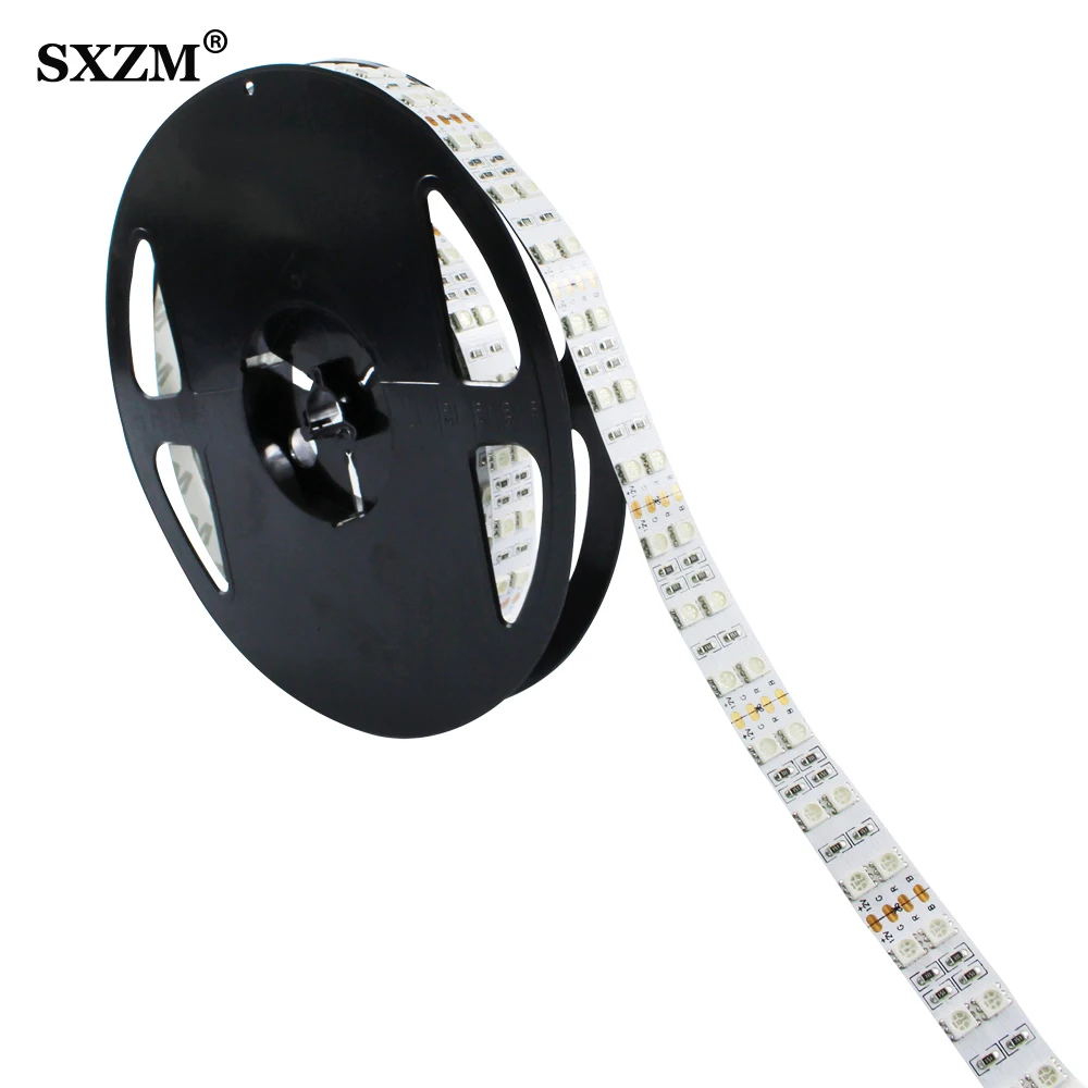 #cheap DC 24V 120led m Waterproof SMD 5050 RGB Warm white led strip Double Row Flexible ribbon 600 led tape light White 5m