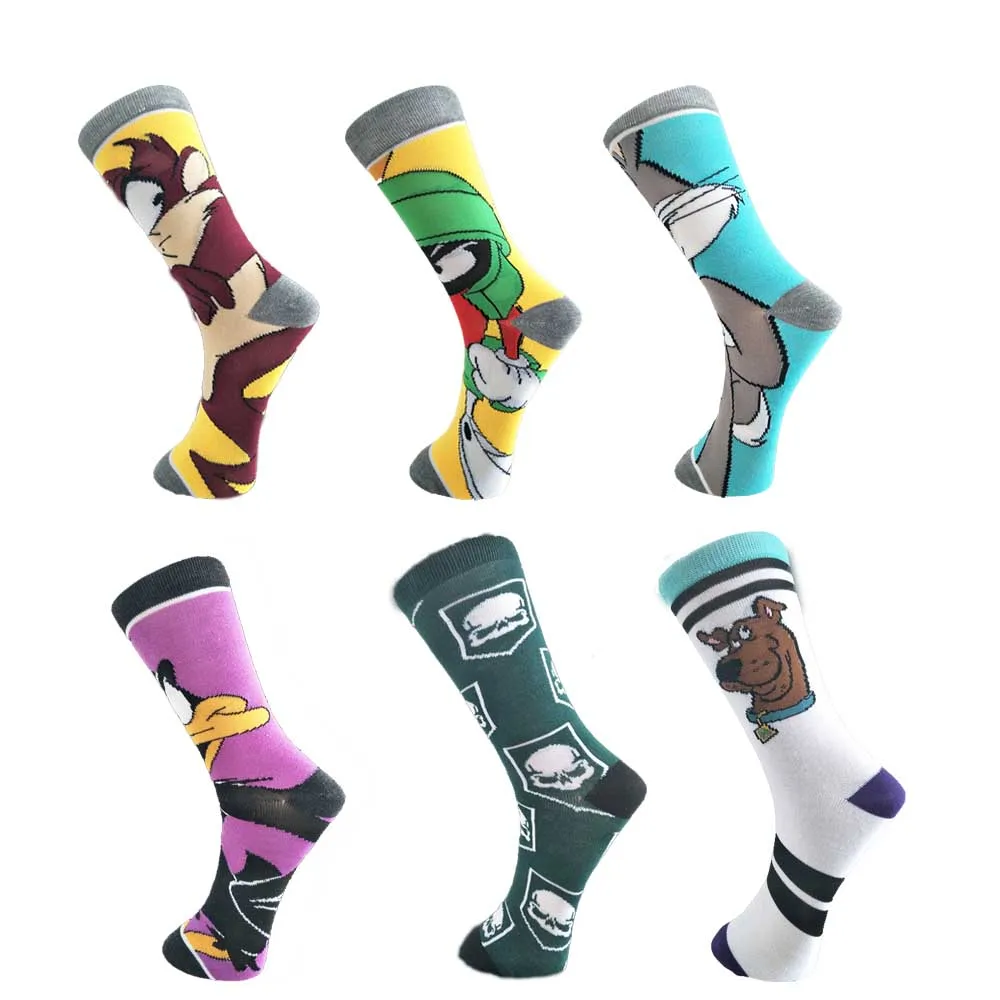 Creative anime print socks fashion funny novelty cartoon men women sock comfort happy colorful stitching cotton Skateboard socks