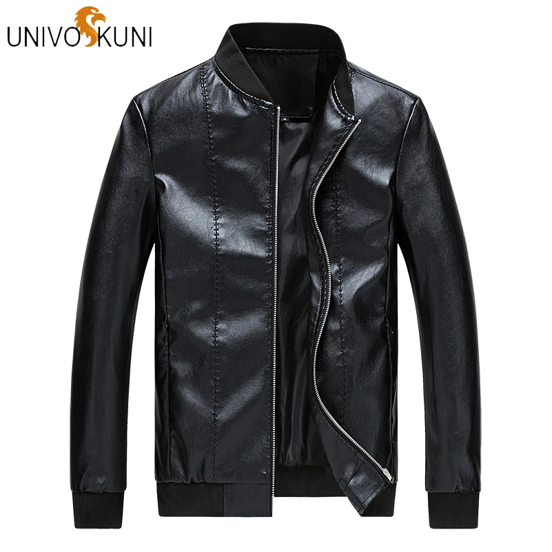 UNIVOS KUNI весна 2018 НОВАЯ тонкая модная мужская кожаная куртка Корейская