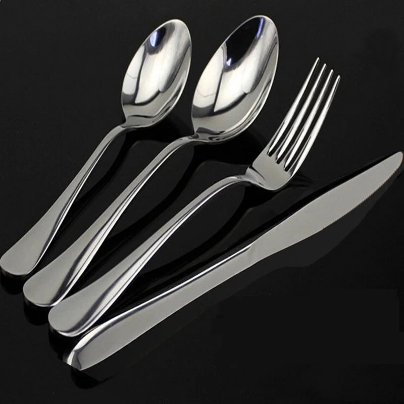 

Wholesale(4pieces/set) cutlery set dinner knife spoon fork flatware sets stainless steel kitchen gifts