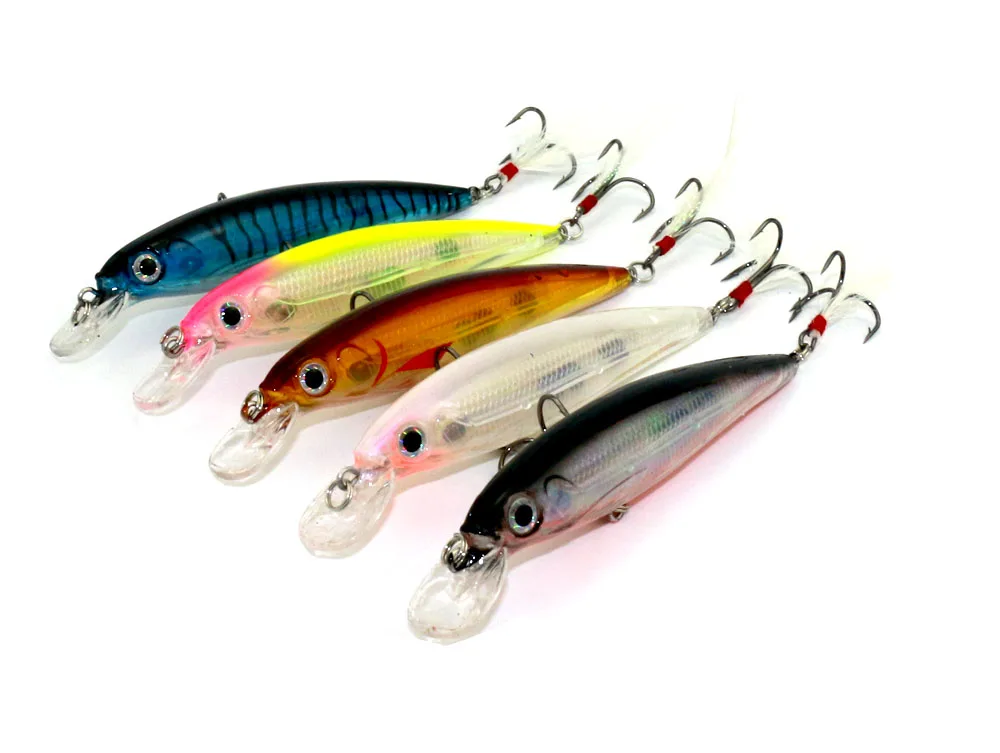 2016 100pcs New Fishing Lures Minnow Lure Fresh Water Hard Bait 11cm 14g Diving Swim Fishing