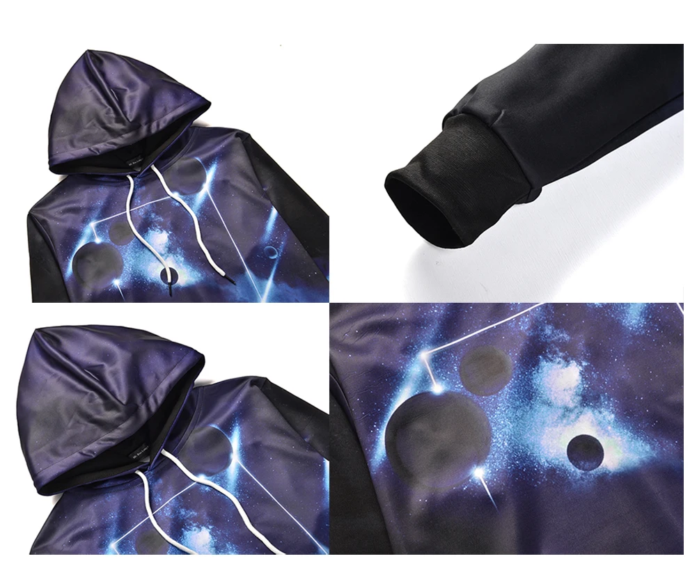 Толстовки мужские звезды планета Steetwear уличная Свободная Толстовка весна и осень