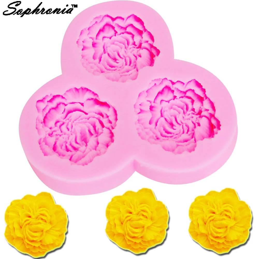 10pcs/set 1pcs Peony Flower Shape 3d Silicone Mold Baking Tool Silicone