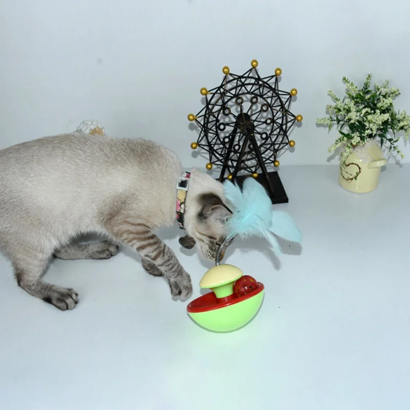 Игрушки для кошек, забавные игрушки с шариками из перьев, пластиковые шарики, колокольчики из перьев, игрушки для кошек