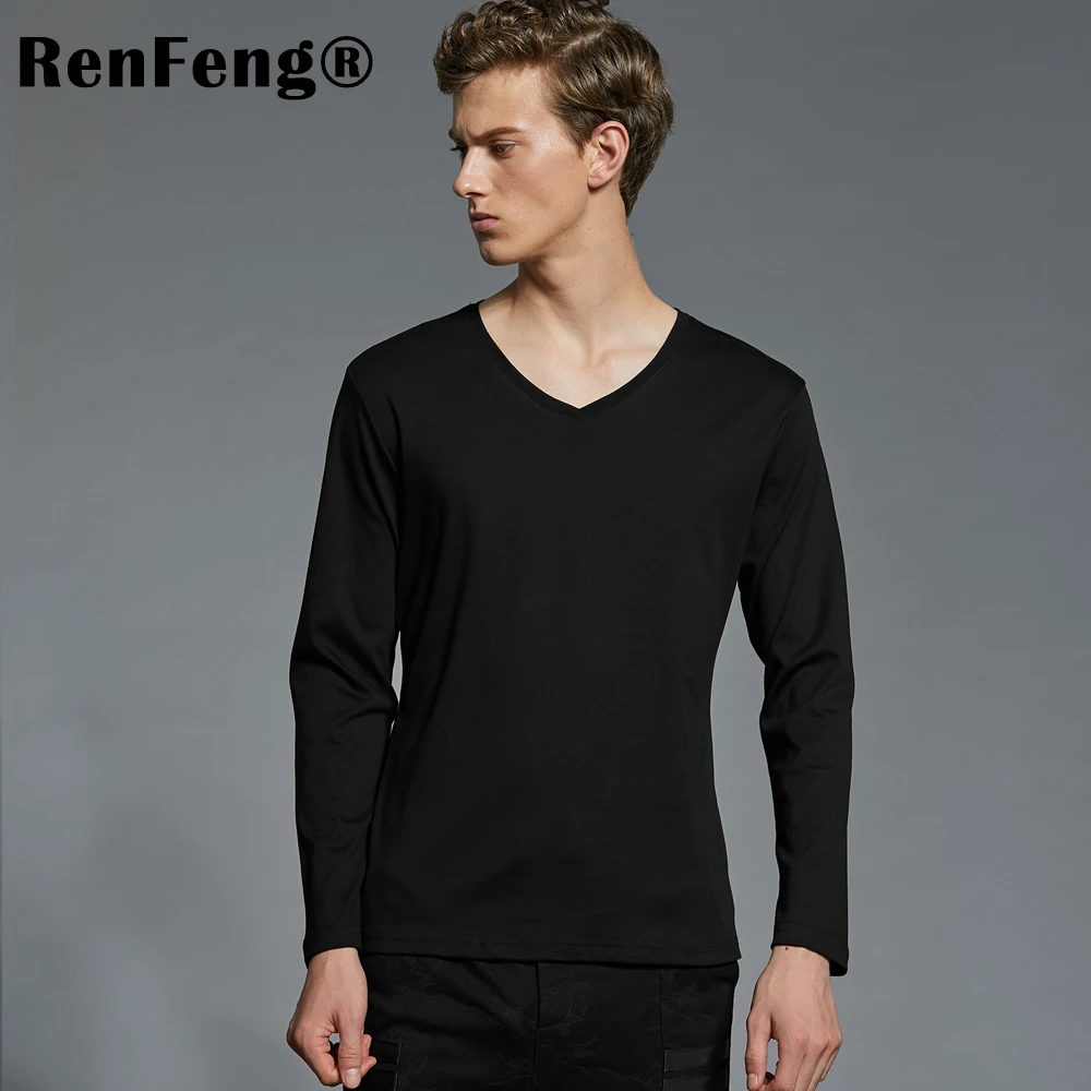Fashion City Style Cool t-shirts For Men Underwear Long Sleeves Basic Top Blank Bottoming Shirt Undershirt 100% Cotton T-shirt (14)