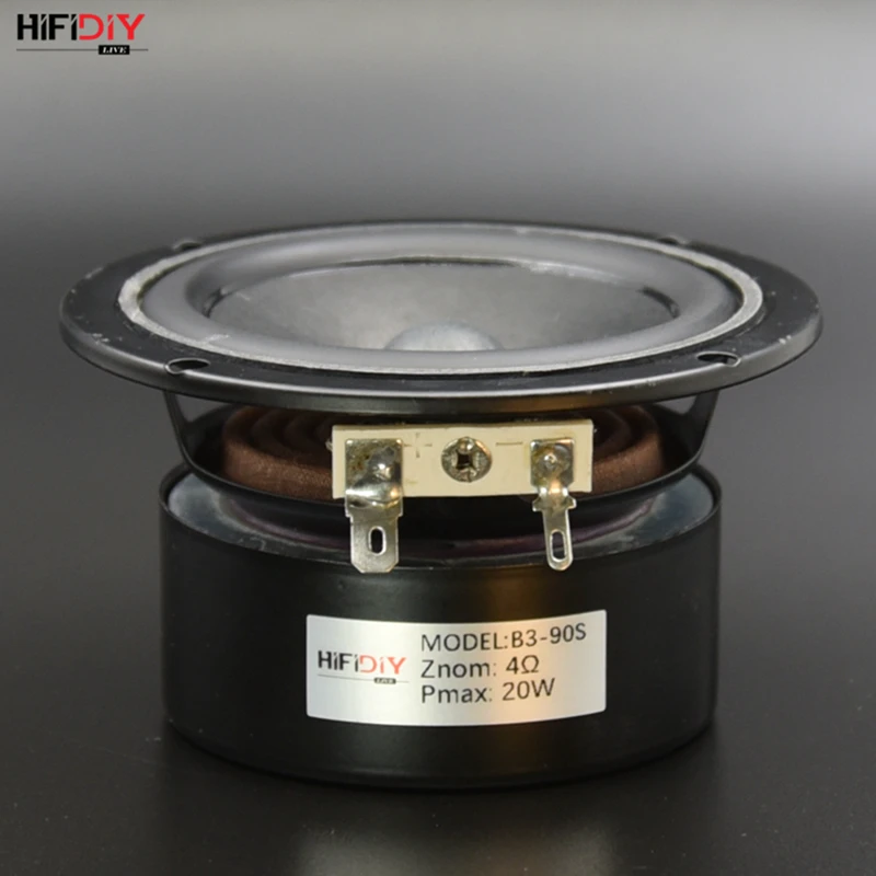 HIFIDIY LIVE Hi-Fi " 3,5 дюймов 90 мм полночастотный динамик 4 Ом 20 вт высокий альт бас громкоговоритель B3-90S