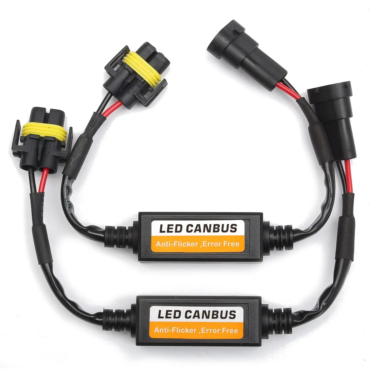

2Pcs H11 Car Led Headlight Fog Lamps Error Free Warning Canceller Capacitor Load Resistor Canbus Decoders Wire Harness Adapter