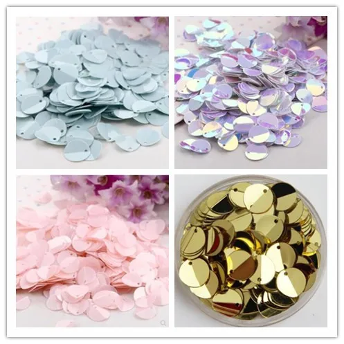 

800PCS 10mm Folded Sequins PVC Oval Loose Sequin Matting Dia Paillettes Sewing Craft for Women Headwear Garment Accessories