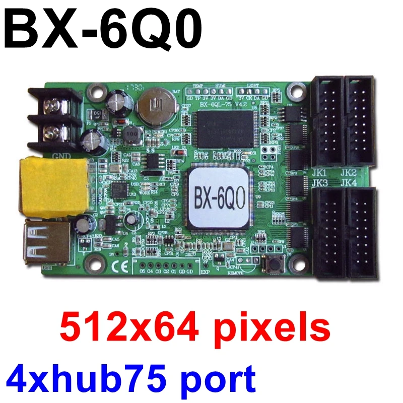 BX-6QL USB + сетевой полноцветный светодио дный карты управления 4 * hub75E rgb асинхронный перемычки дисплей светодио дный контроллер для p2.5, p3, p4, p5