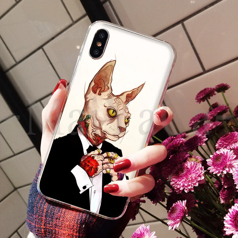 Модный чехол для телефона MaiYaCa Sphynx Mr. Cat для Apple iPhone 8 7 6 6S Plus X XS max 5 5S SE XR