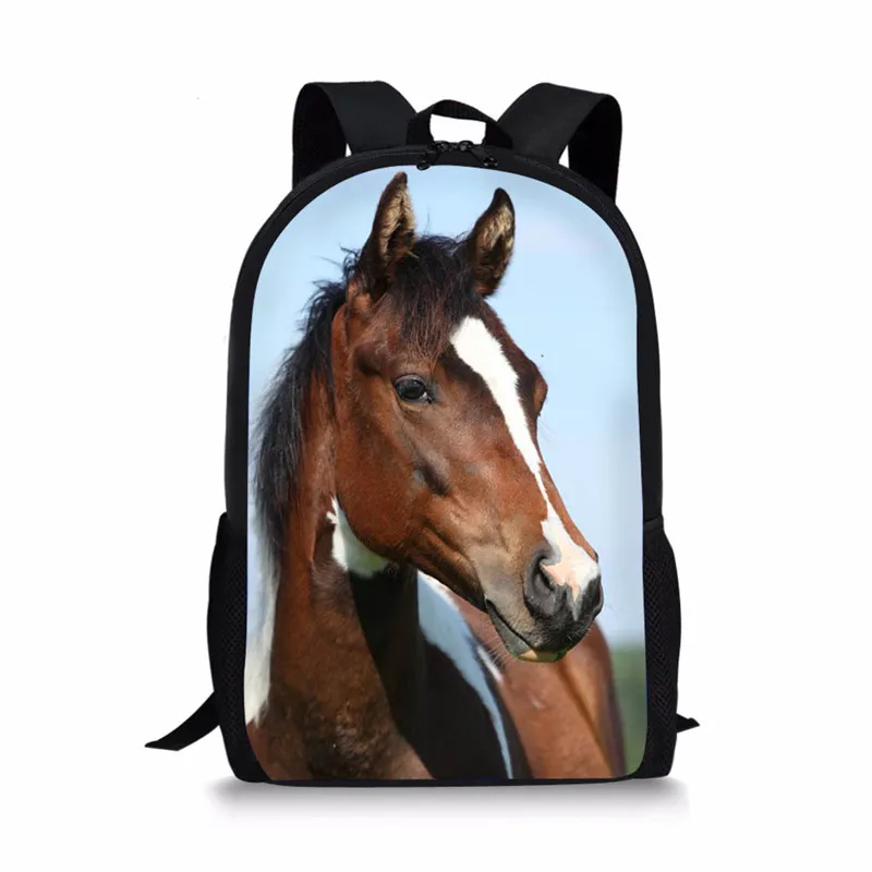 FORUDESIGNS Kids Horse Schoolbags Prints Animal Mochila Book Bag Teenager Boys Girls School Bags Orthopedic Children Bag Pack - Цвет: Z3257C