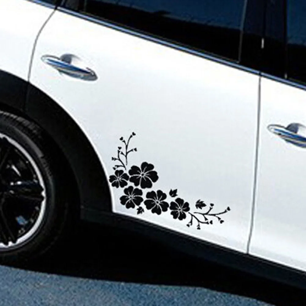 Для автомобильного стайлинга симпатичный цветочный декоративный ламинированный автомобильный стикер 30x14 см, накладка на передний бампер, царапины, наклейки на бампер