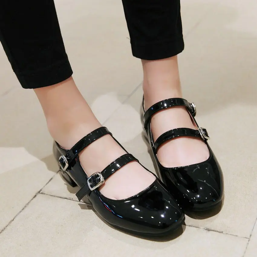 Горячие classical Мэри Джейн женщина туфли на платформе моды квадратных низком