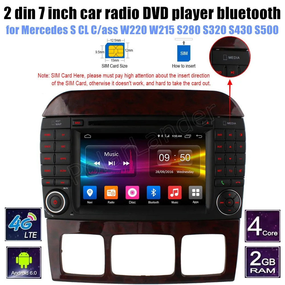 2 din 7 дюймов Автомобильный dvd-радиоплеер для Mercedes BENZ S CL Class W220 W215 S280 S320 S430 S500 рулевое управление gps