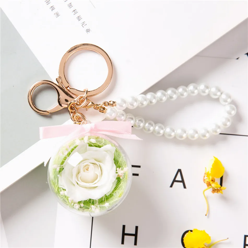 Брелок для ключей с подвеской в виде цветов Yonghua,, креативный акриловый шар, подарок на день Святого Валентина, чтобы отправить Мед на любовь - Цвет: 002