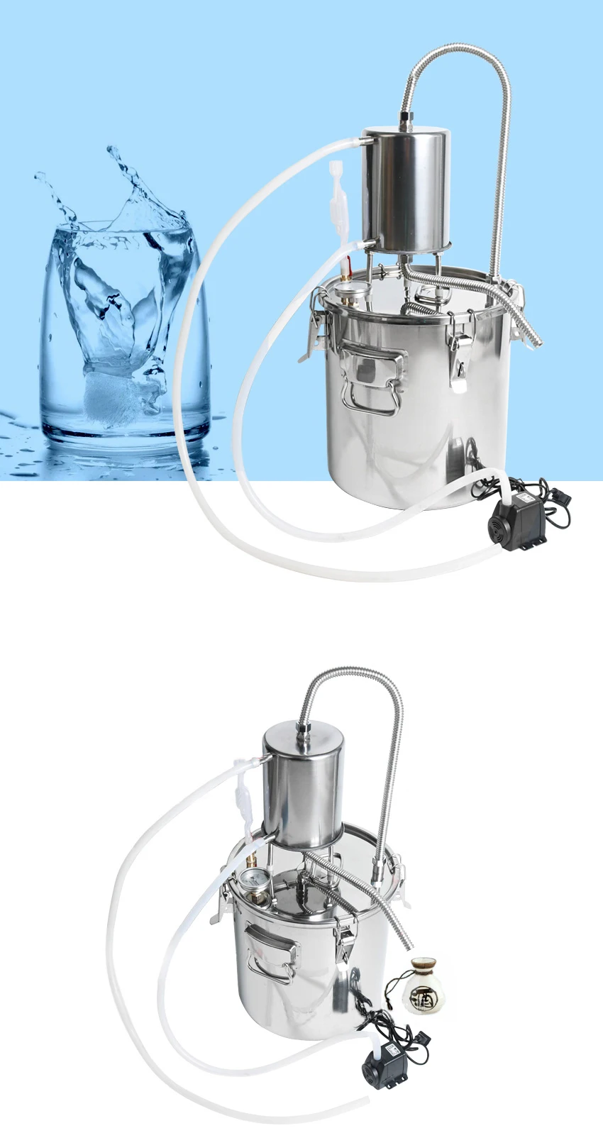 YUEWO 10-35LDIY домашний дистиллятор Самогонный Бойлер Из Нержавеющей Стали белые духи чистая вода спирт масло вино пивоварения наборы