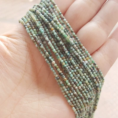 Green turquoise Натуральные шпинели LiiJi, аметисты, турмалины, танзаниты, ларимары, Лапис и т. Д. Полудрагоценные каменные крошечные Бусины 2-2,5 мм 38 см/прядь - Цвет: Green turquoise