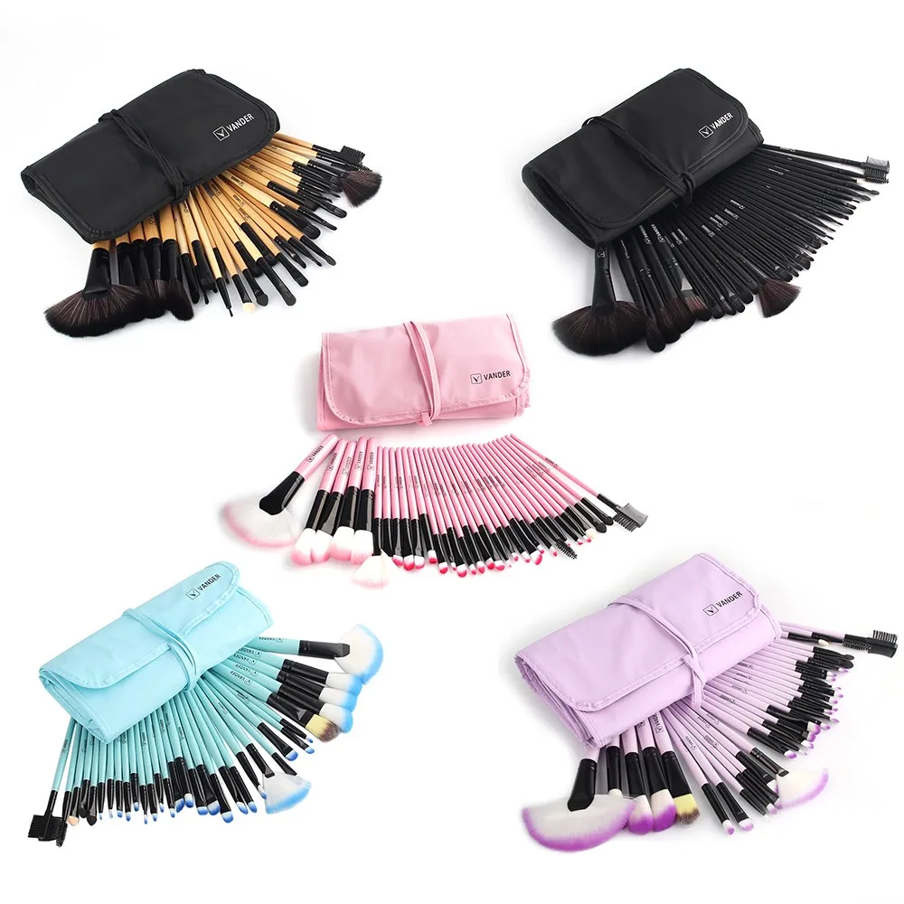Murah Vander 32 Pcs Set Profesional Riasan Sikat Foundation Bayangan Mata Lipstik Bubuk Kuas Make Up Alat W Tas Pincel maquiagem