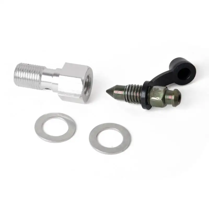 Motorcycle M10x1.25mm Steel Brake Caliper Bleed Screw/Nipple w/Banjo Bolt + 2pcs Sealing Washer High Quality Metal