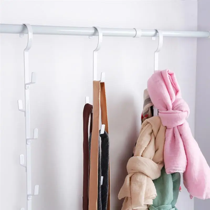 OUNONA 2pcs Multi Hook Coat Hanger Duoble Sided Metal Clothes Hanger