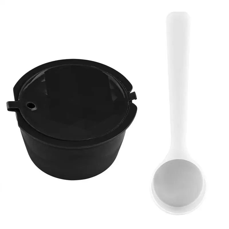 1Pcs Newest Refillable Dolce Gusto Coffee Capsule Nescafe Dolce Gusto Reusable Capsule Dolce Gusto Capsules With A Free Spoon - Цвет: Black
